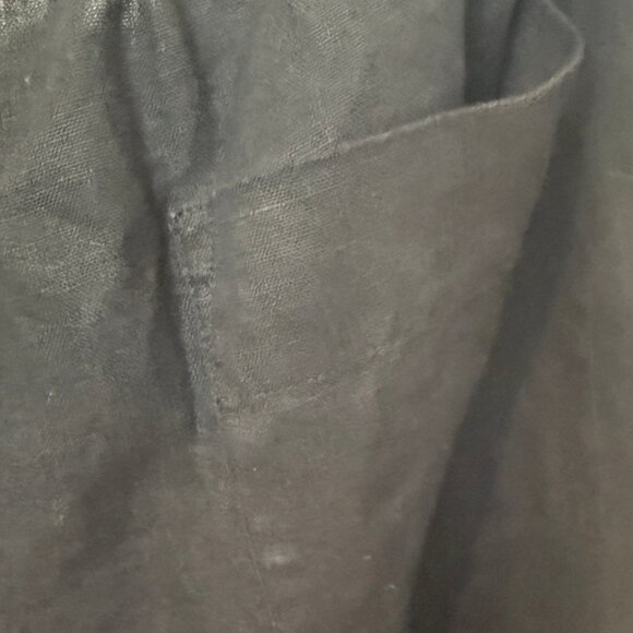 STAUD MACKENZIE BLACK WIDE LEG LINEN PANTS WITH LACE ACCENTS - Picture 10 of 14